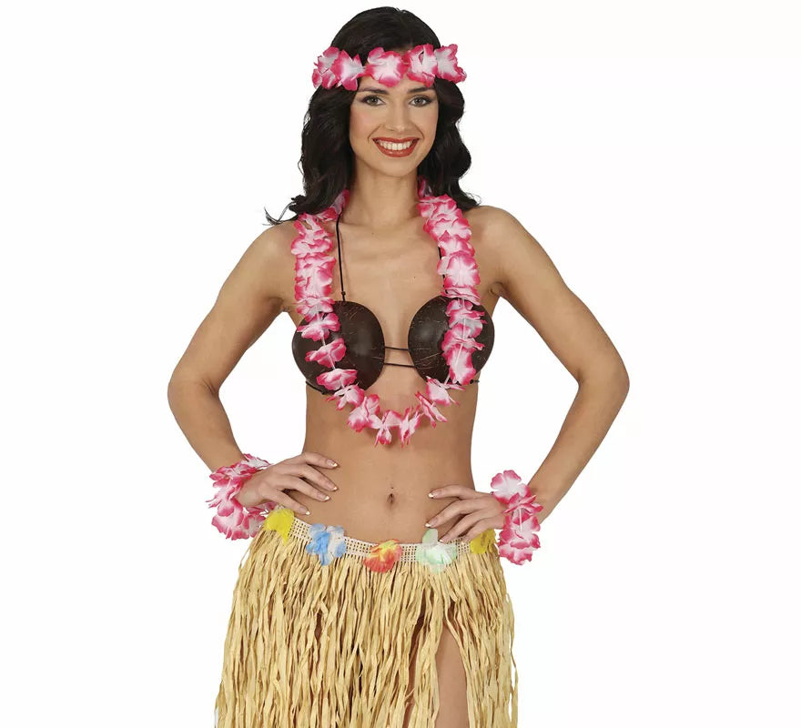 Translation missing: es.Kit de Hawaiana rojo: Collar, tocado y pulseras
