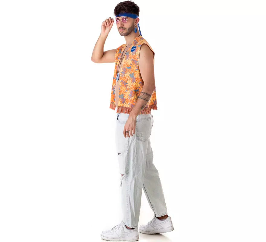Translation missing: es.Kit de Hippie Flores para hombre: Chaleco y Cinta para la cabeza