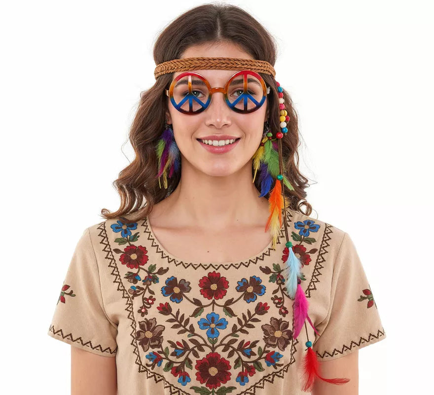 Translation missing: es.Kit de Hippie: Gafas, Pendientes y Cinta con Plumas