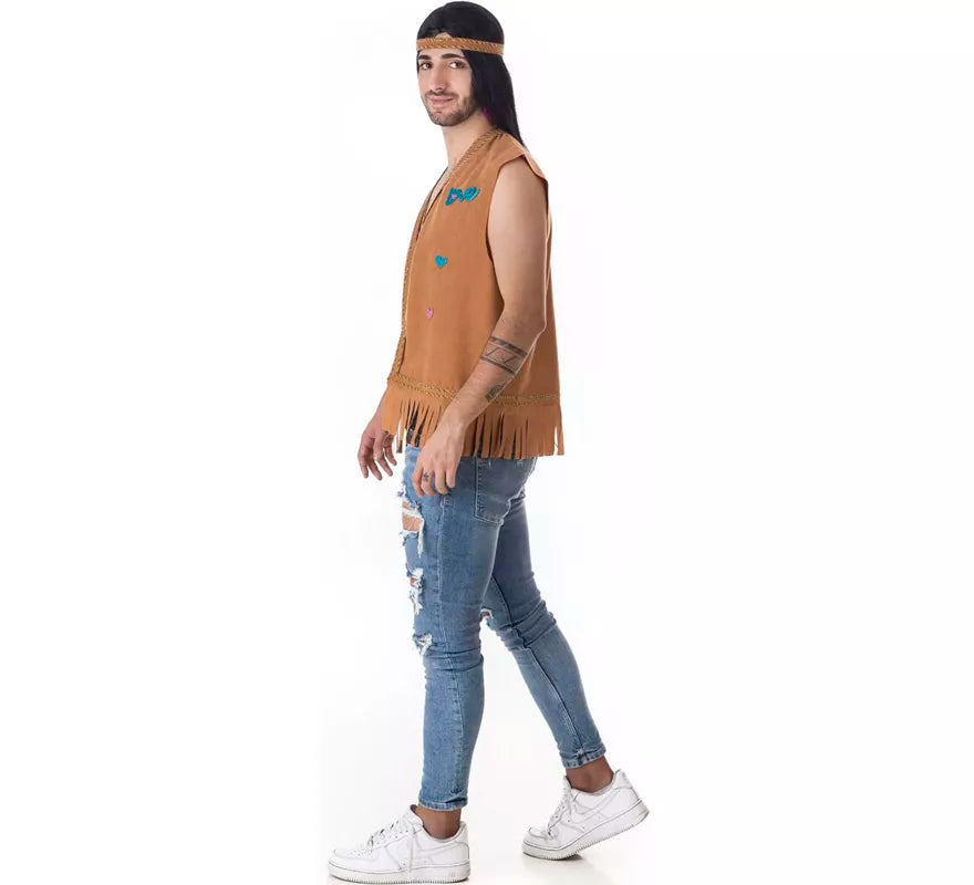 Translation missing: es.Kit de Hippie marrón para hombre: Chaleco y Cinta para la cabeza