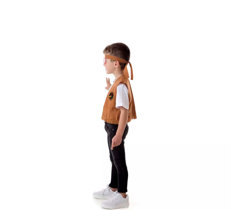 Translation missing: es.Kit de Hippie marrón para niño: Chaleco y Cinta para la cabeza