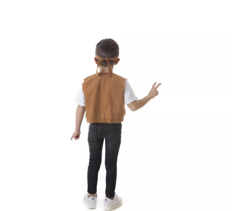 Translation missing: es.Kit de Hippie marrón para niño: Chaleco y Cinta para la cabeza