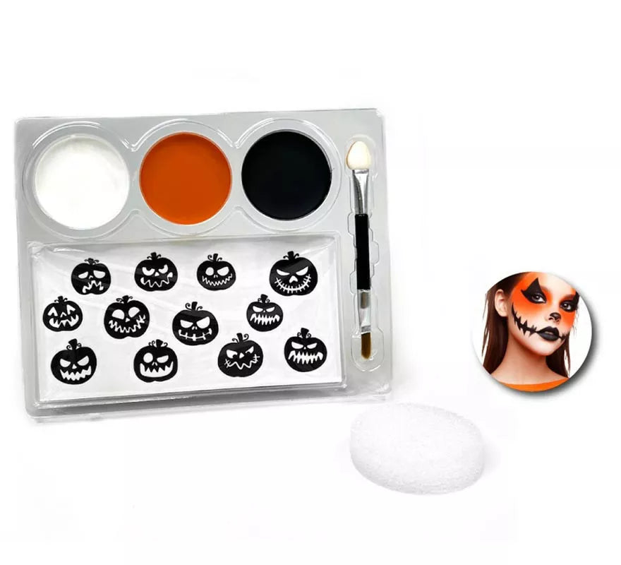 Translation missing: es.Kit de Maquillaje Calabaza: Paleta, brocha, esponja y stickers