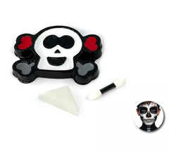 Kit de Maquillaje Calavera: Paleta, esponja y brocha
