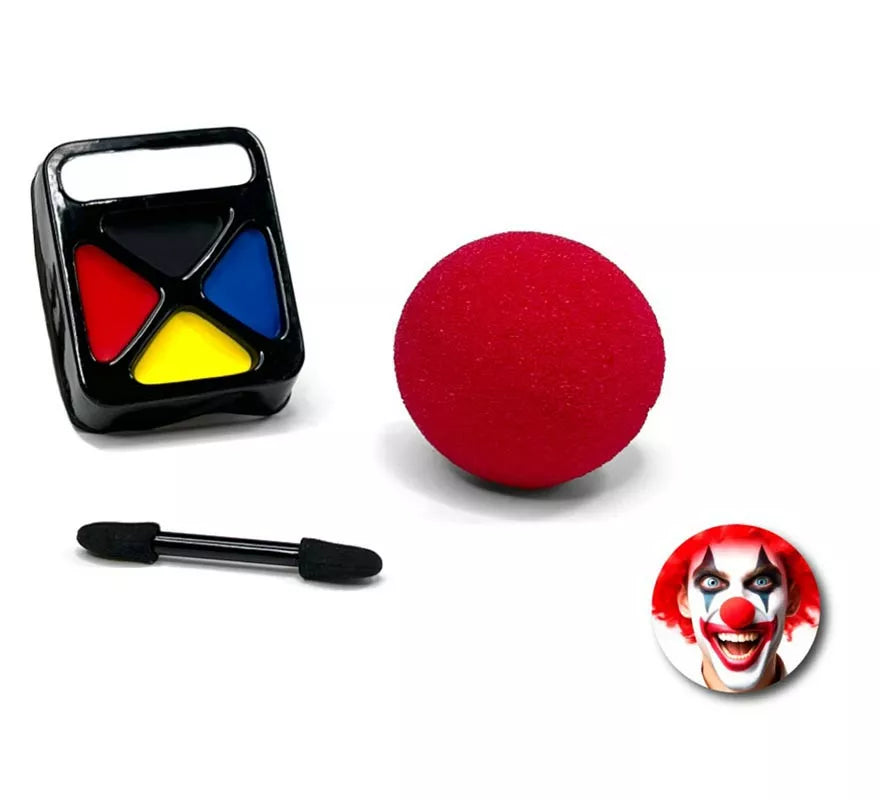 Translation missing: es.Kit de Maquillaje Payaso: Paleta, brocha y nariz