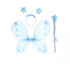 Kit de Mariposa azul: Diadema, Alas y Varita