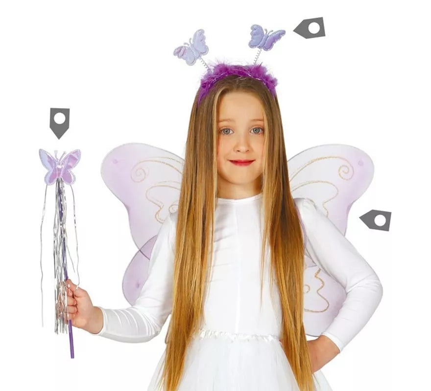Translation missing: es.Kit de Mariposa: diadema, alas 55 cm y varita