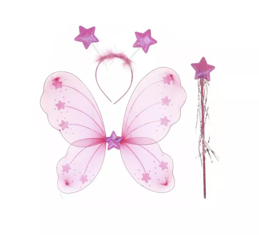 Translation missing: es.Kit de Mariposa estrellas rosa: Alas, Varita y Diadema