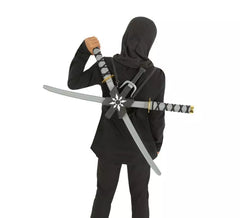Kit de Mochila Ninja infantil: 2 Espadas de 72 cm, 2 Dagas y Estrella
