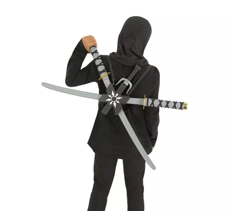 Translation missing: es.Kit de Mochila Ninja infantil: 2 Espadas de 72 cm, 2 Dagas y Estrella