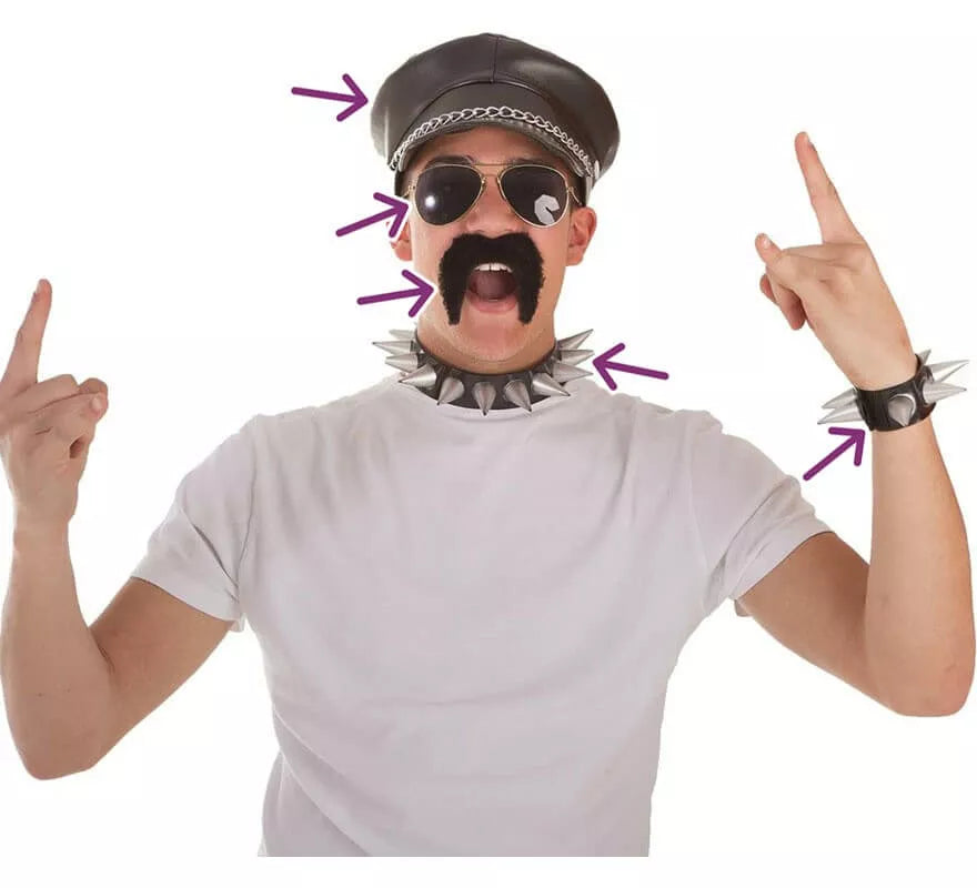 Translation missing: es.Kit de Motero: Gorra, Gafas, Bigote, Pulsera y Collar
