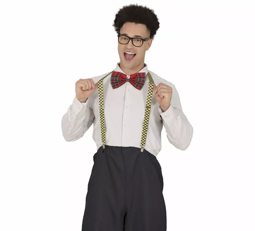 Translation missing: es.Kit de Nerd Colegial adulto: Gafas, pajarita y tirantes