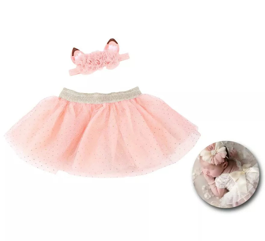 Translation missing: es.Kit de Newborn infantil: Tutú y Cinta de orejas rosa