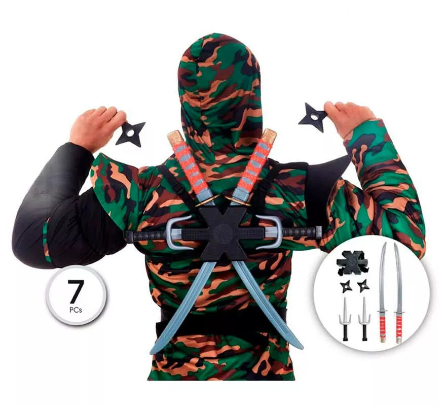 Translation missing: es.Kit de Ninja: 2 Espadas, 2 Estrellas, 2 Cuchillos y 1 Chaleco porta armas