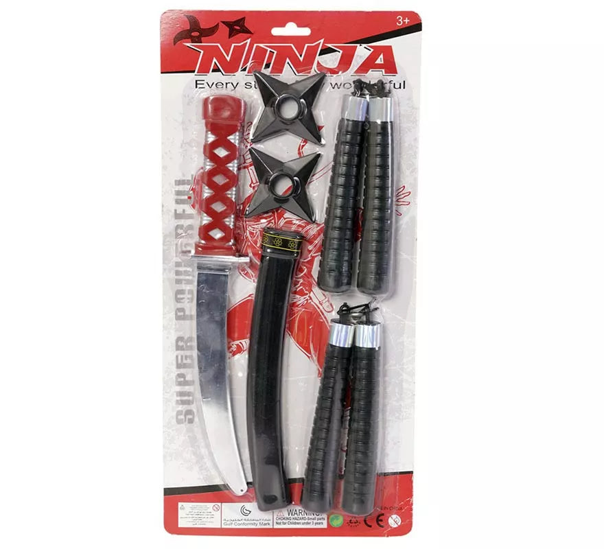 Translation missing: es.Kit de Ninja 6 Piezas: Nunchakus, Estrellas, Cuchillo