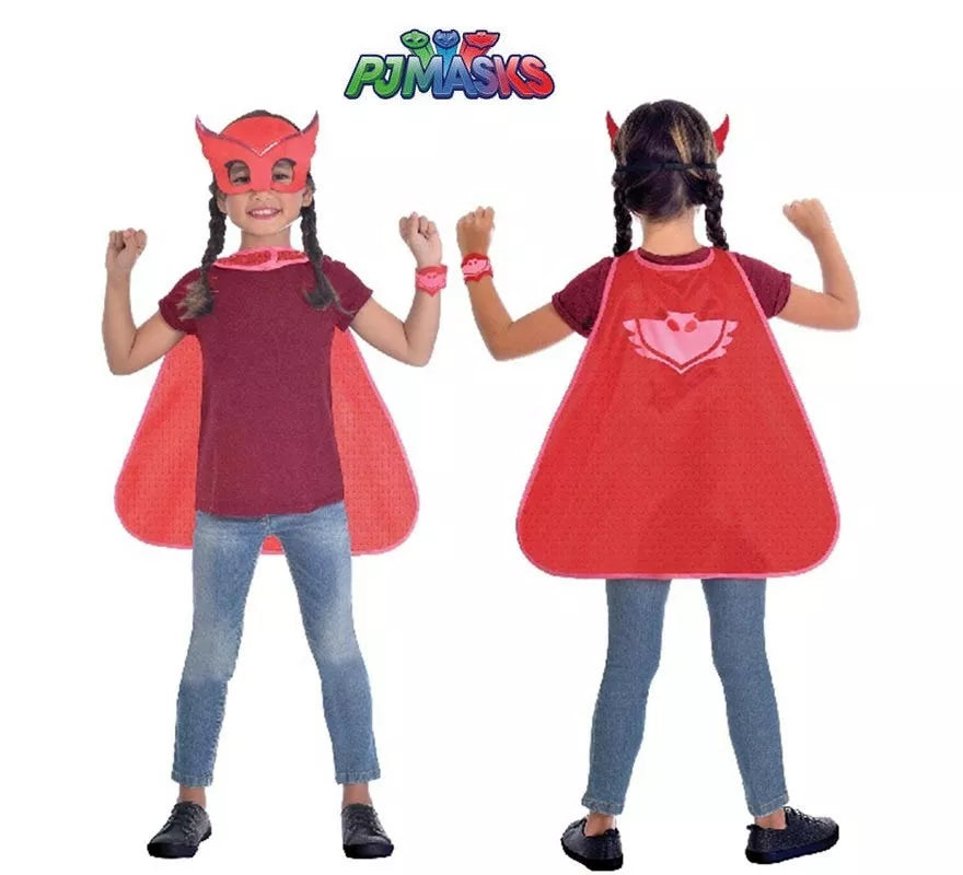 Translation missing: es.Kit de Owlette de Pj Masks Infantil: Antifaz, capa y pulsera