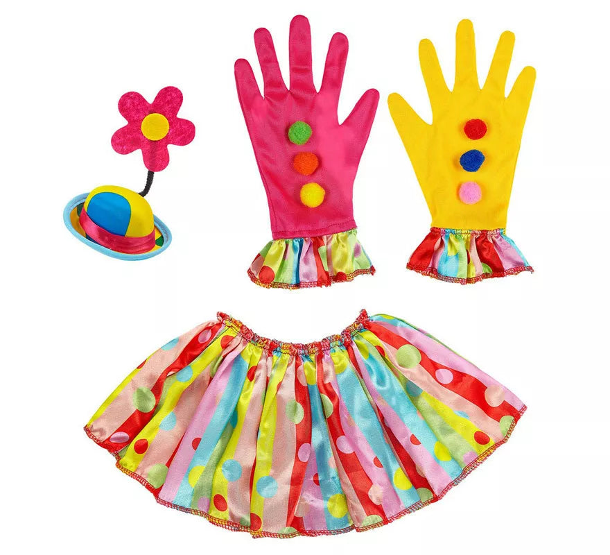 Translation missing: es.Kit de Payasa para mujer: Guantes, Sombrero con flor y Collarín