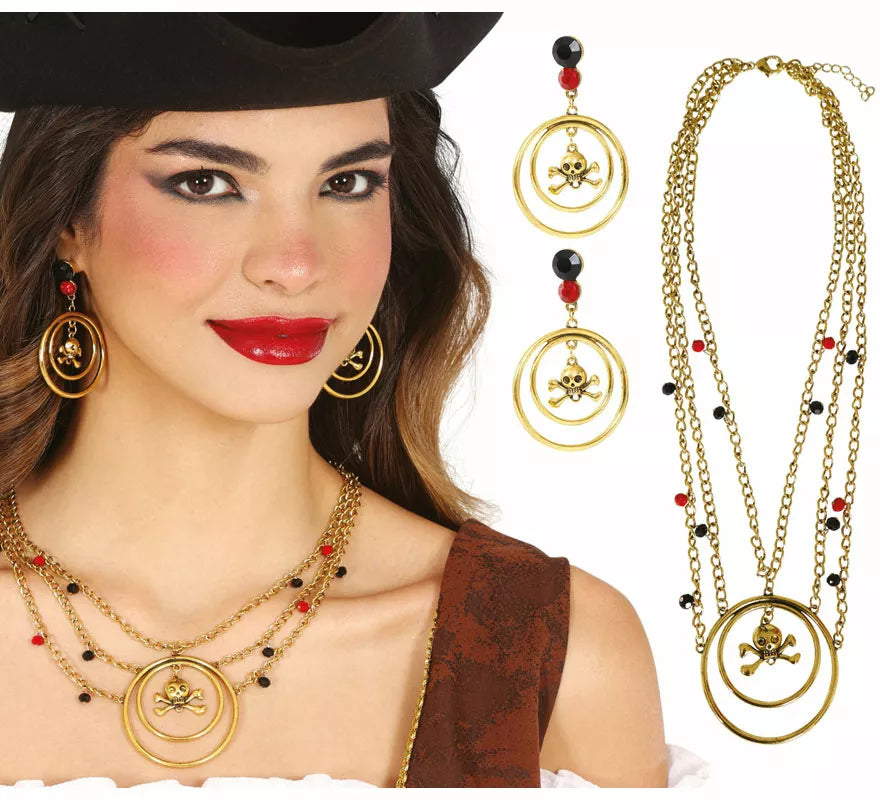 Translation missing: es.Kit de Pirata adulto: Pendientes y collar metálico