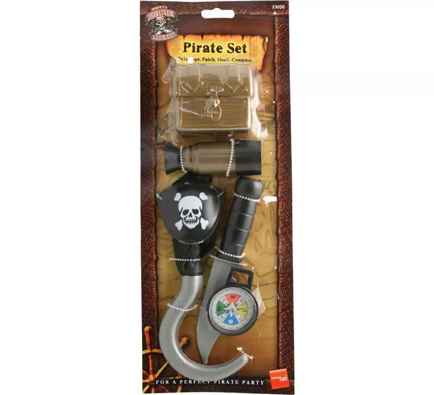 Translation missing: es.Kit de Pirata: Brújula, Garfio, Cuchillo, Parche, Catalejo y Cofre