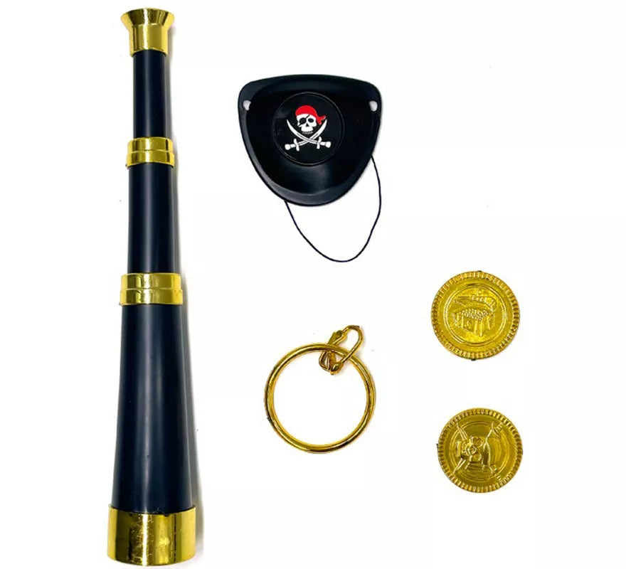 Translation missing: es.Kit de Pirata Elegante: Catalejo, Parche, Monedas y Pendiente