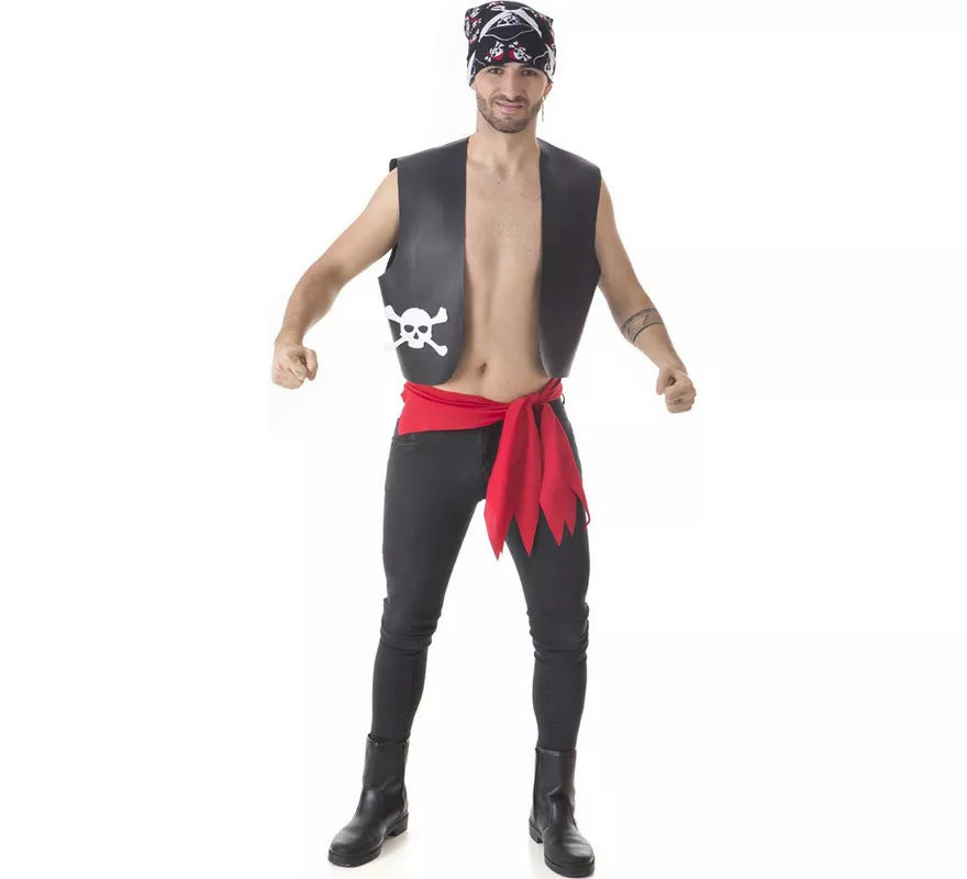Translation missing: es.Kit de Pirata para hombre: Chaleco, Fajín y Pañuelo
