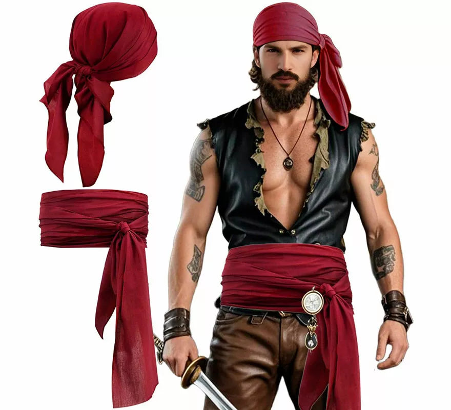 Translation missing: es.Kit de Pirata para hombre: Pañuelo y Cinturón