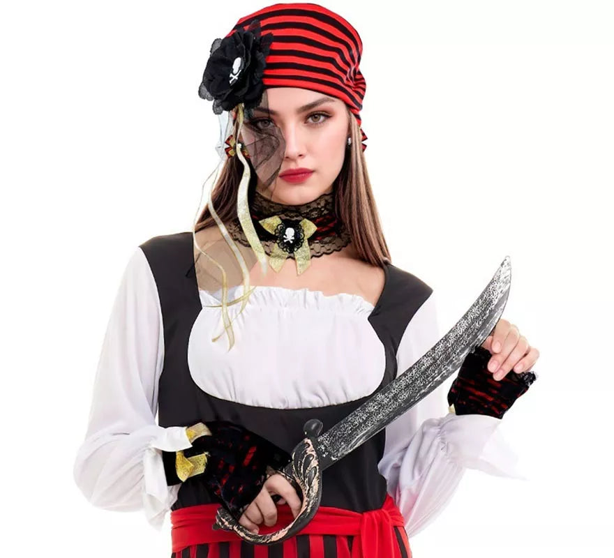 Translation missing: es.Kit de Pirata: Tocado, Gargantilla, Pendientes y Mitones