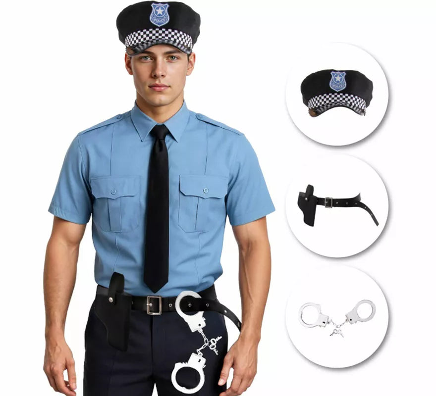 Translation missing: es.Kit de Policía: Cinturón, Gorra y Esposas