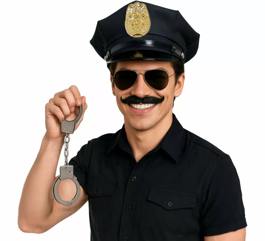 Translation missing: es.Kit de Policía: Gorra, Gafas, Bigote y Esposas