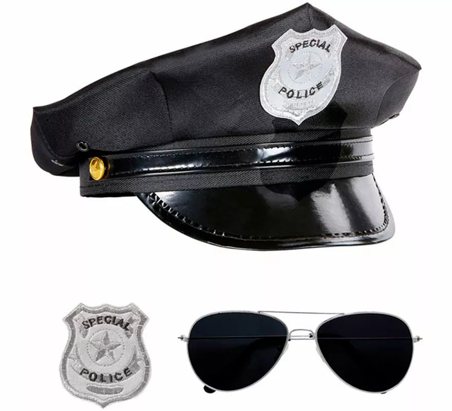 Translation missing: es.Kit de Policía para adultos: Gorra, Gafas y Placa