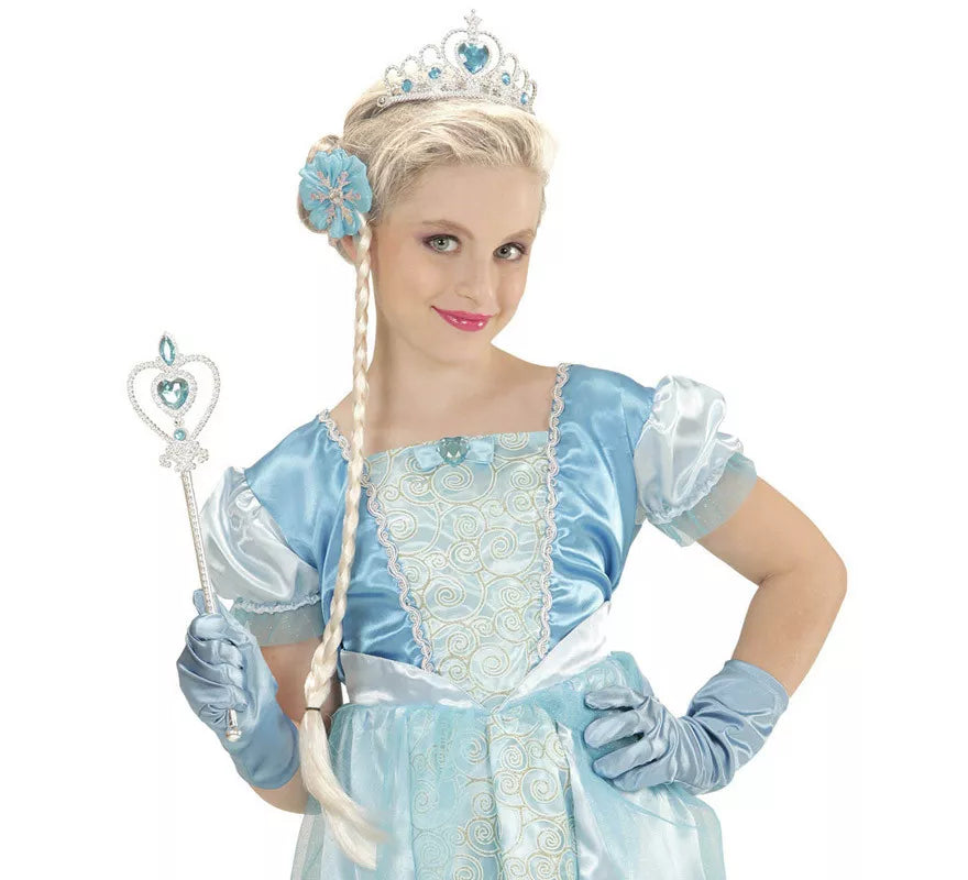 Translation missing: es.Kit de Princesa de las Nieves Infantil: Tiara, Trenza, Guantes y Barra Mágica