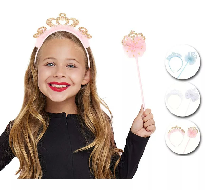 Translation missing: es.Kit de Princesa en modelos surtidos infantil: Diadema y Varita