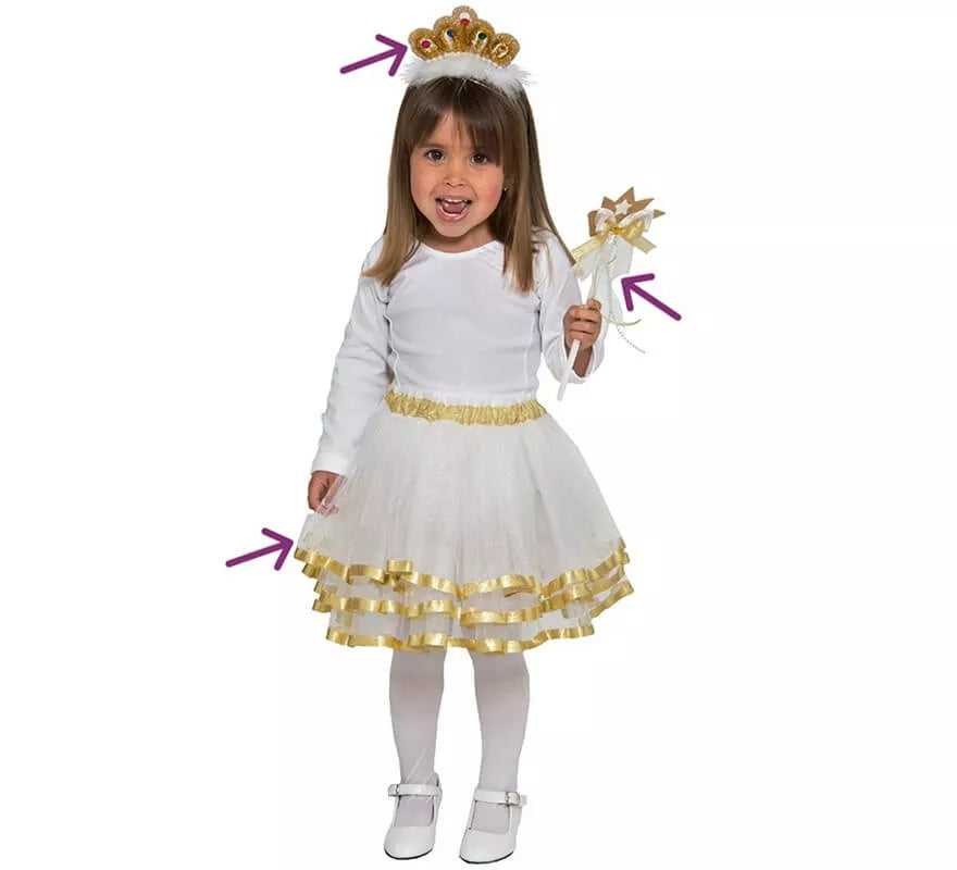 Translation missing: es.Kit de Princesa Oro para Bebé: Tiara, Varita y Falda