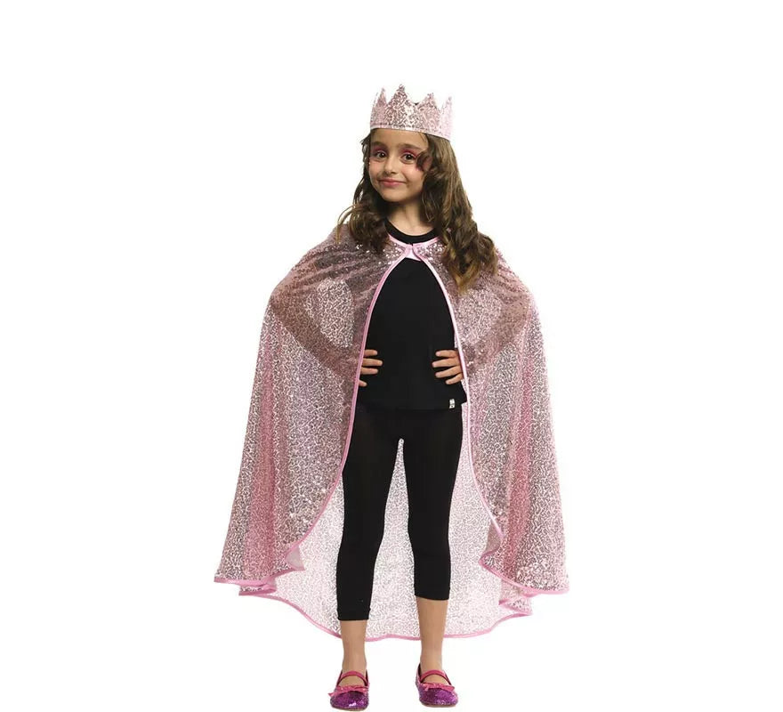 Translation missing: es.Kit de Princesa rosa brillo infantil: Capa y Corona
