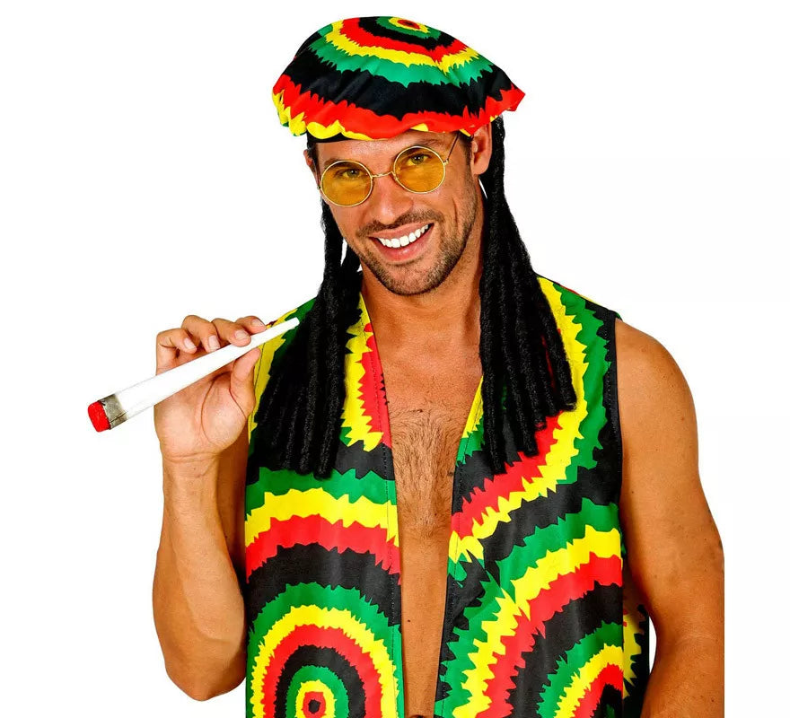 Translation missing: es.Kit de Rastafari: Gorro con rastas, Gafas y Cigarro