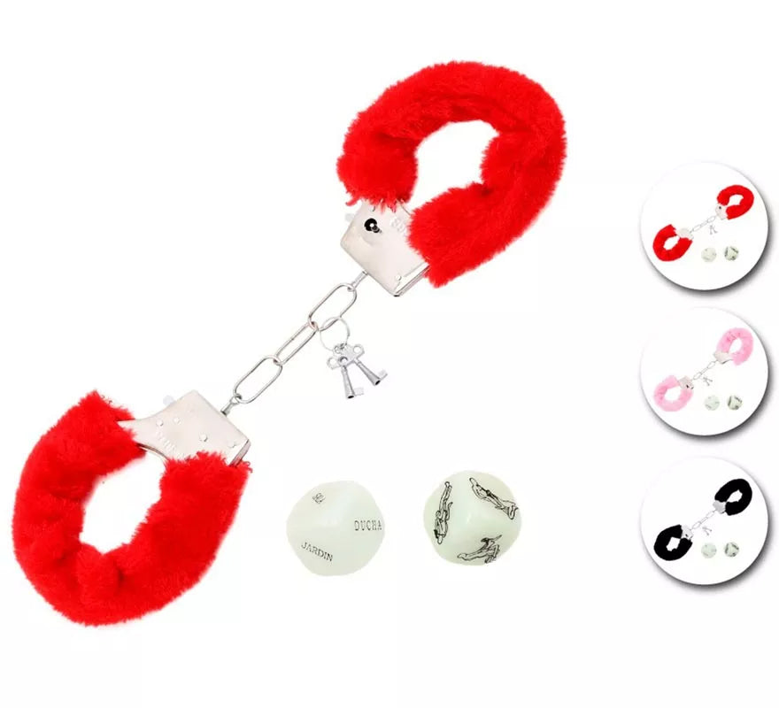 Translation missing: es.Kit de Sado adulto: Esposas de Peluche y dados