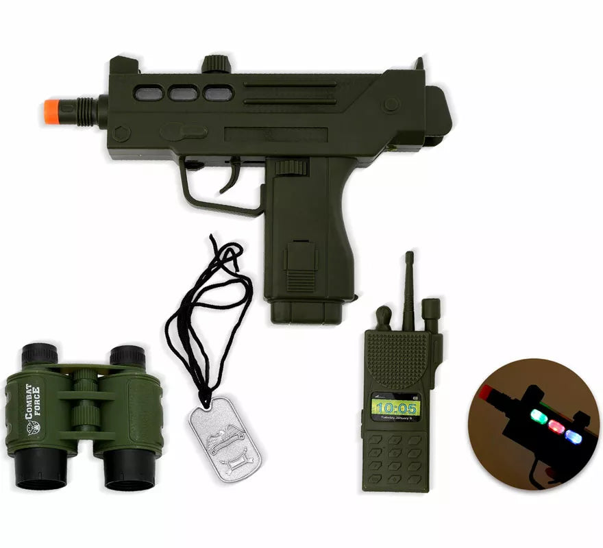 Translation missing: es.Kit de Soldado: Fusil, Chapa, Prismáticos y Walkie de plástico