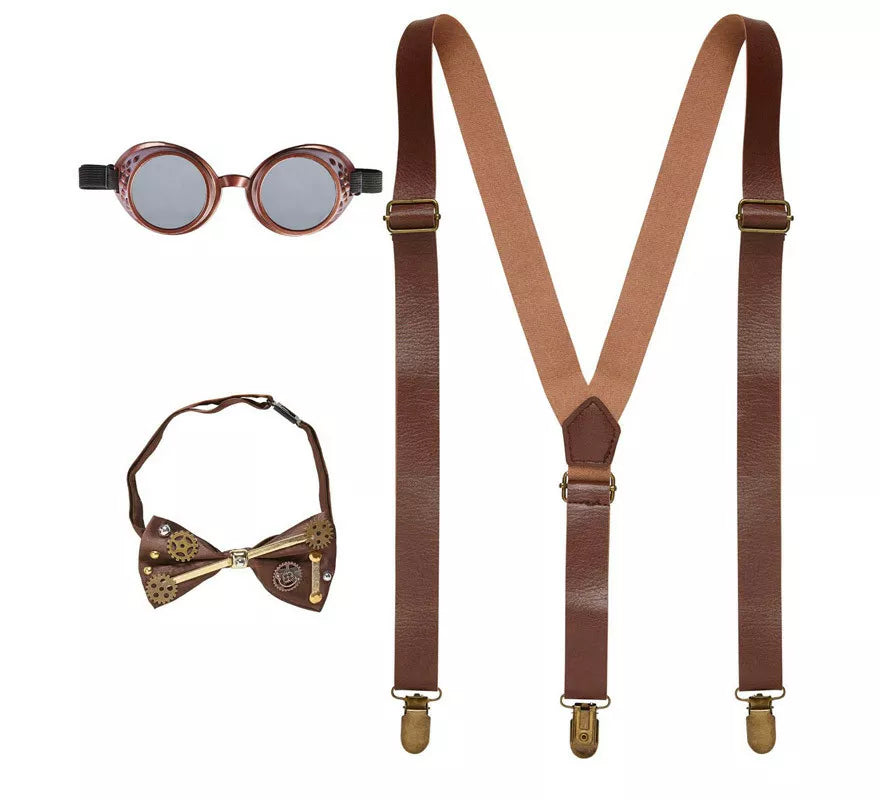 Translation missing: es.Kit de Steampunk: Gafas, Tirantes y Corbatín