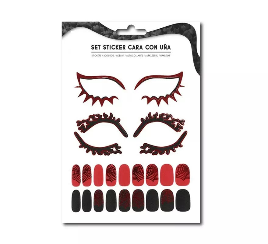 Translation missing: es.Kit de Sticker Facial adulto: Contorno de ojos y uñas telaraña