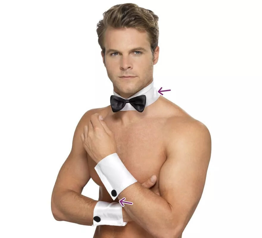 Kit de Stripper: Cuello con corbatín y puños