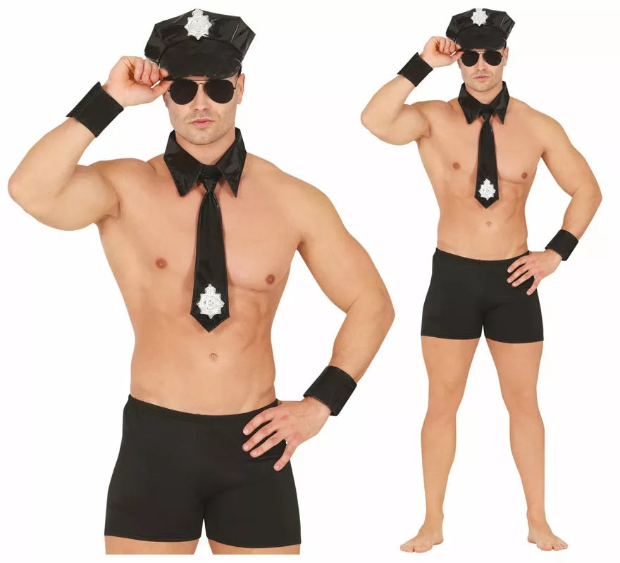 Translation missing: es.Kit de Striptease Policía adulto: Gorro, corbata y pulsera