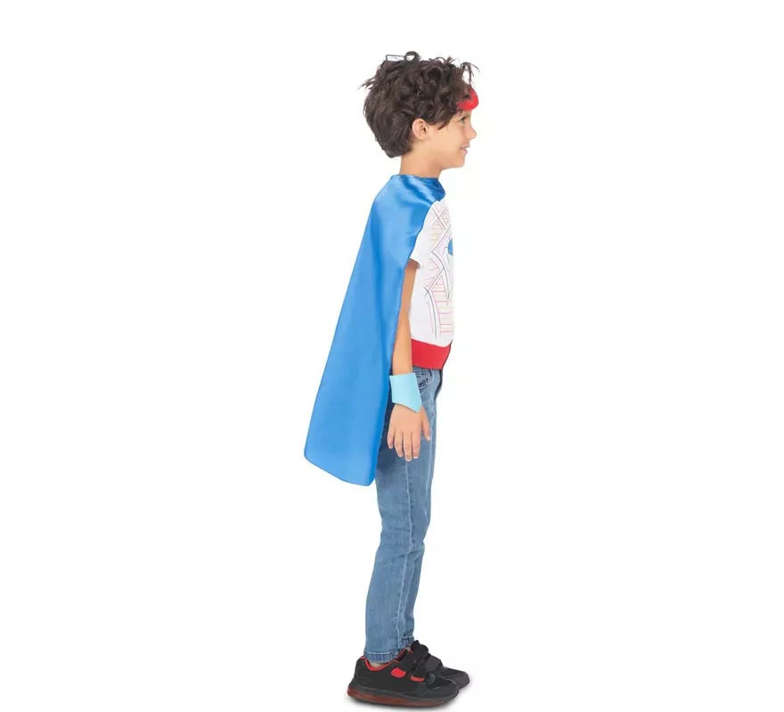 Translation missing: es.Kit de Superhéroe azul infantil: antifaz, capa y cinturón