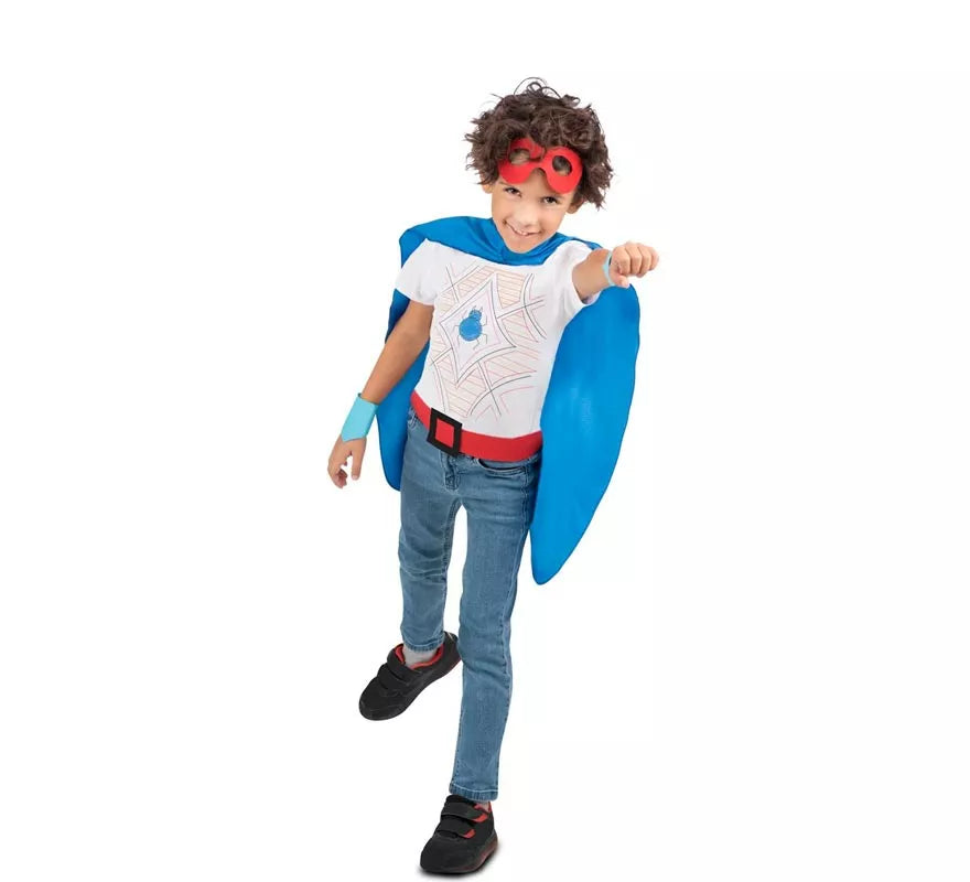 Translation missing: es.Kit de Superhéroe azul infantil: antifaz, capa y cinturón