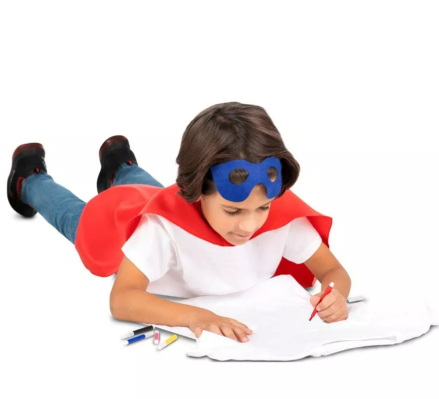 Translation missing: es.Kit de Superhéroe rojo infantil: antifaz, capa y cinturón