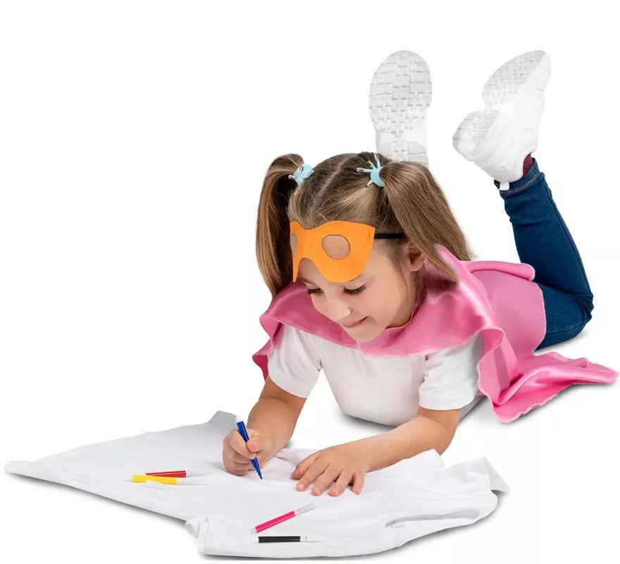Translation missing: es.Kit de Superheroína rosa infantil: antifaz, capa y cinturón