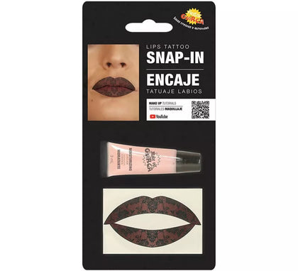 Kit de Tatuaje Labios de Encaje con Hidratante