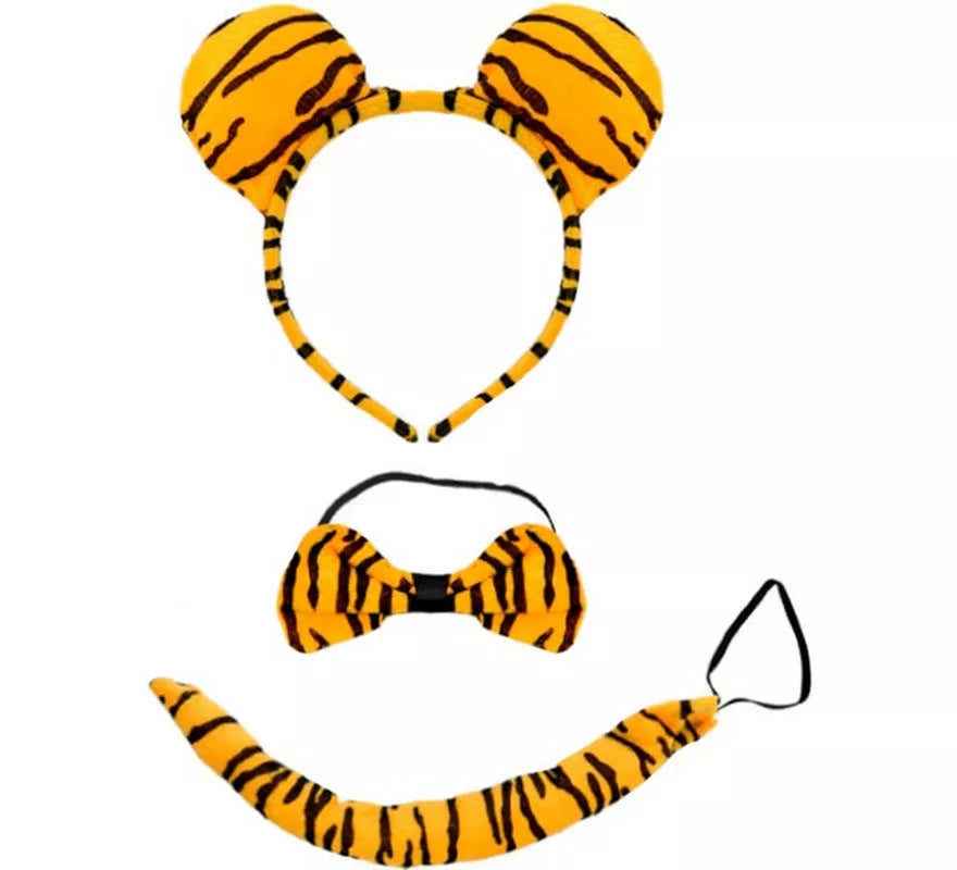 Translation missing: es.Kit de Tigre de Bengala: Diadema, Pajarita y Cola