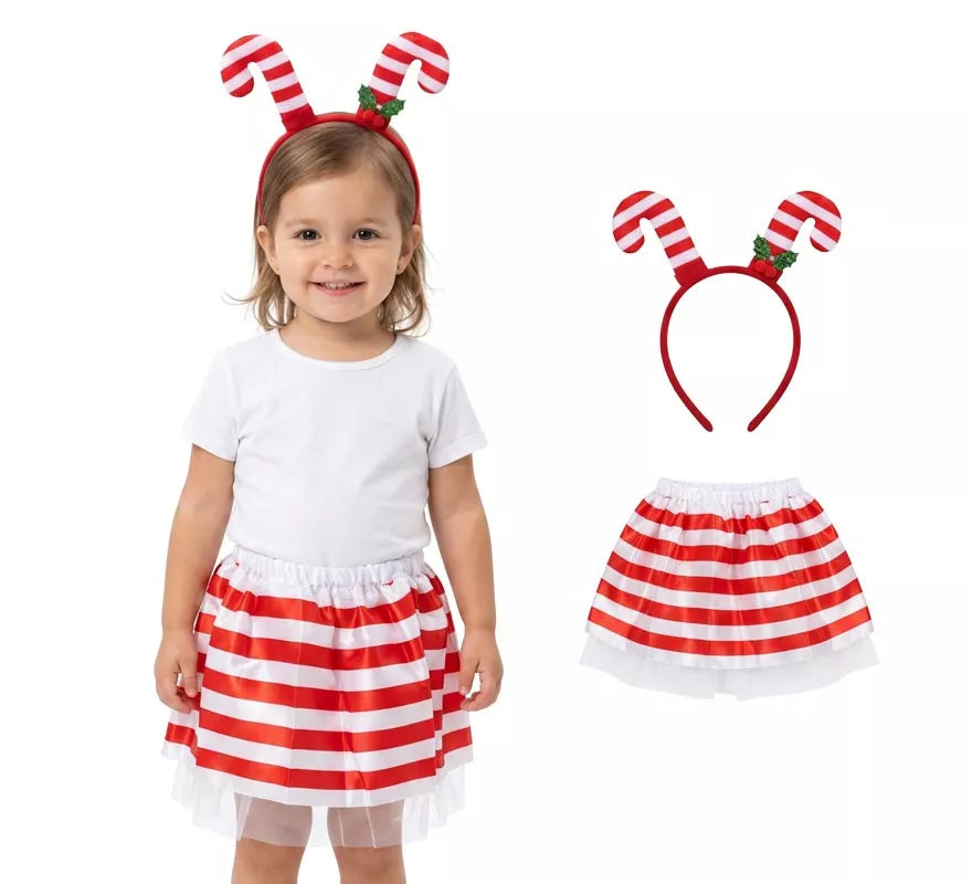 Translation missing: es.Kit de Tutú y Diadema de Bastones de Caramelo para niña