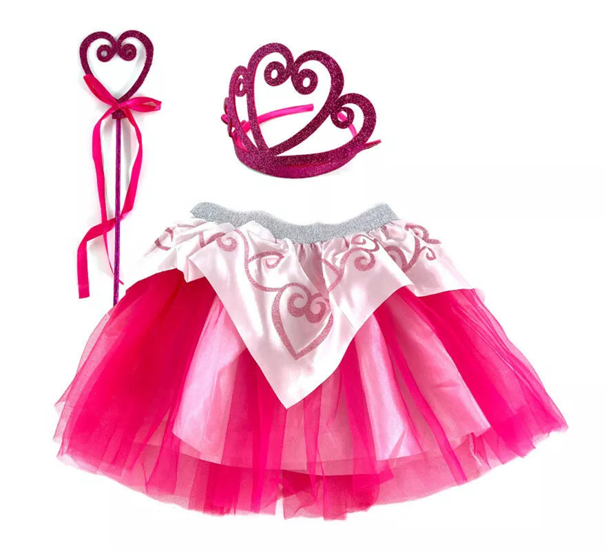 Translation missing: es.Kit Hada Princesita Fucsia Infantil: Tutú, Tiara y Varita