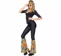 Kit Hippie Años 70 Burbujas multicolor adulto: Banda y Calentadores
